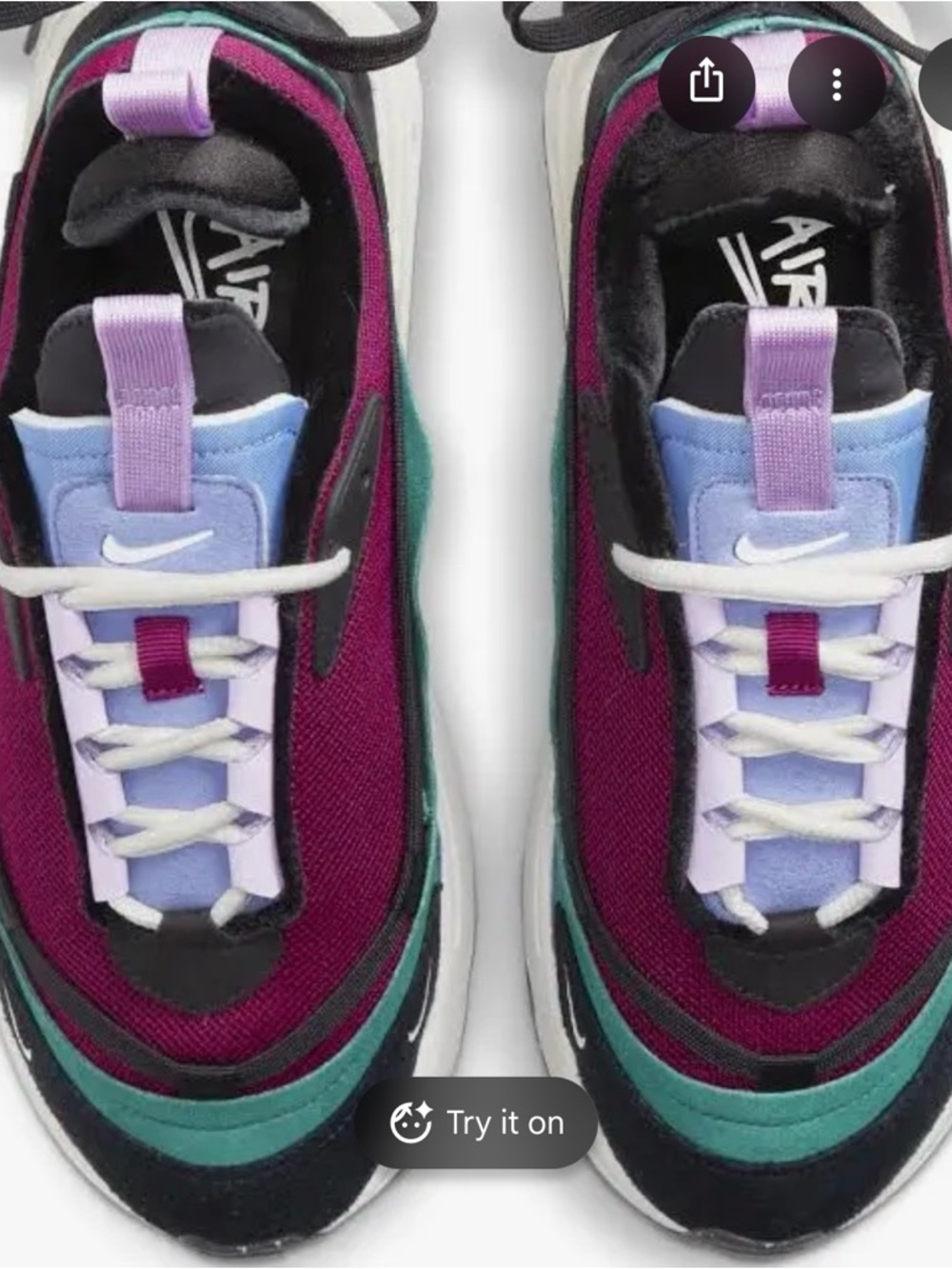 Nike Multicolor Retro Running Shoes - Purple, Teal, Lavender
